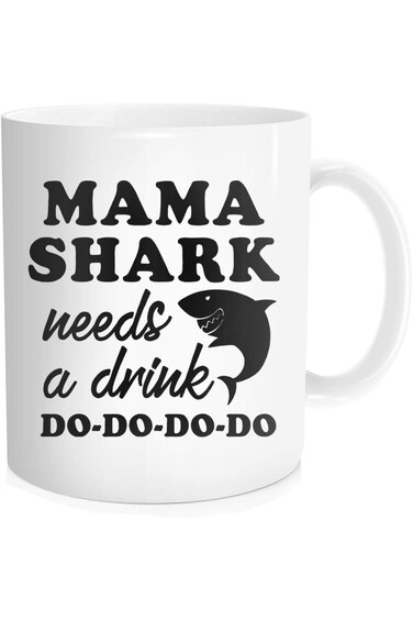 Hasdon-hill Funny Mama Shark Needs A Drink Mug for Mom gift, Best Gifts For Mom Women Her From Daug