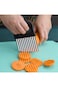 ALMEKAQUZ 2 In 1 Vegetable Cutter,Stainless Steel Vegetable Crinkle Cutter,Removable Potato Crinkle