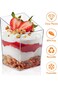 NALACAL 30 x 3 oz Mini Dessert Cups with Spoons, Square Slanted - Clear Plastic Parfait Appetizer C
