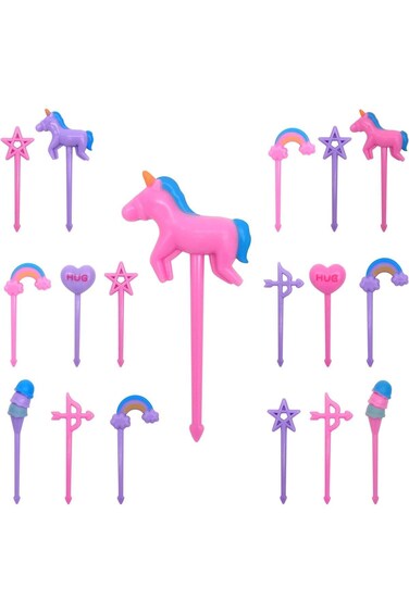 ALMEKAQUZ Food Picks for Kids &ndash; 24 pcs Unicorn Bento Food Picks for Toddlers Lunch Decoration &ndash; Cut