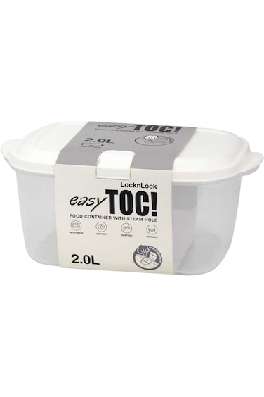LocknLock Easy Toc Container, 2 Liter Capacity, Beige
