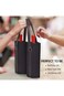 SYOSI Reusable Wine Tote Bags, 2 Pack Double Bottle Carrier with Leather Handles, Thick Felt Wine G