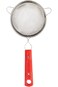 RAJ JUICE STRAINER WITH RED GRIP HANDLE, 13.5 CM, SILVER, RBJS05, Tea Strainer, Juice Strainer, Lim