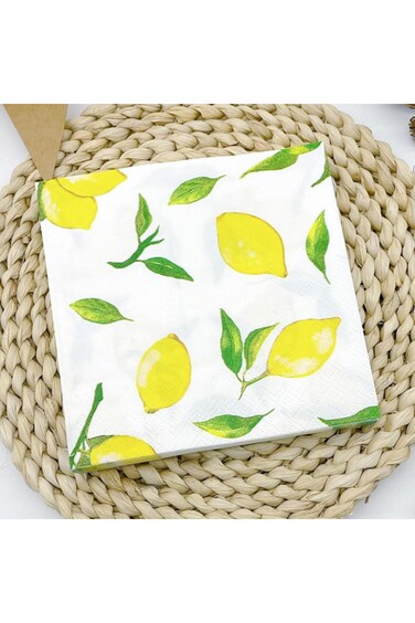 BENAPINS Bright Lemon Paper Napkins - Disposable Decorative Cocktail Serviettes for Party, Dining,