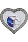 Hotpack Premium White/Silver Heart Shaped Plastic Plates 11 Inch, 10 Pieces