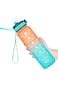 ZSS Saveit, Motivational water bottle with straw and time marker, 1Liter Plastic sports water bottl