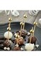 45 Pcs Fruit Picks, Food Picks, Wooden Cocktail Sticks with Golden Pearl Bamboo for Cocktail Decora