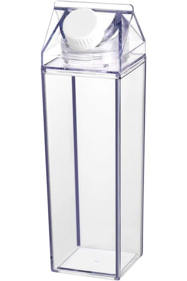 BULSM 1pc 500ML Enclosed Plastic Milk Carton - Plastic Portable Reusable Water Bottle Milk Box for