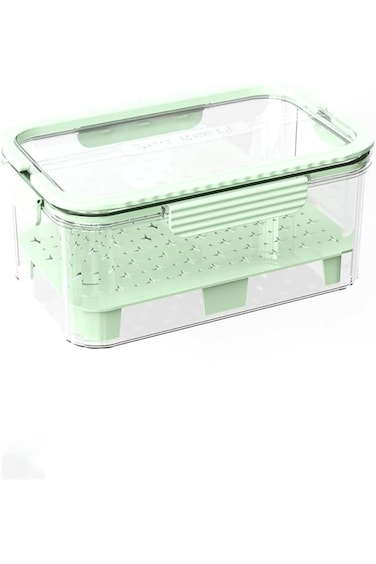 Food Airtight Storage Container Organizer Bin with Snap Locking lid, Kitchen Clear Platic Meal Prep