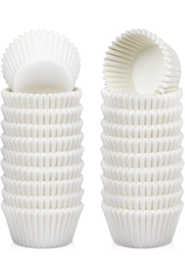 قوالب كب كيك صغيرة من SWIUKPHE، 500 قالب، قوالب مافن بيضاء مقاومة للدهون، بدون رائحة، قوالب كب كيك صغيرة