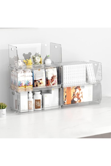 NIUB Clear Plastic Pantry Organizer Bins, 3 PCS Food Storage Containers with Handle for Refrigerato