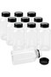 FUFU 12pcs 8oz Plastic Juice Bottles with Caps, Empty Clear Plastic Bottles Bulk with Black Tamper