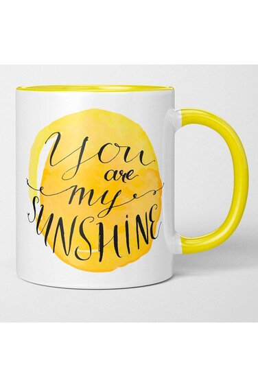 You Are My Sunshine Mug - Sunny Yellow Coffee Tea Cup. Valentines Gift For The Ray of Sunshine In Y