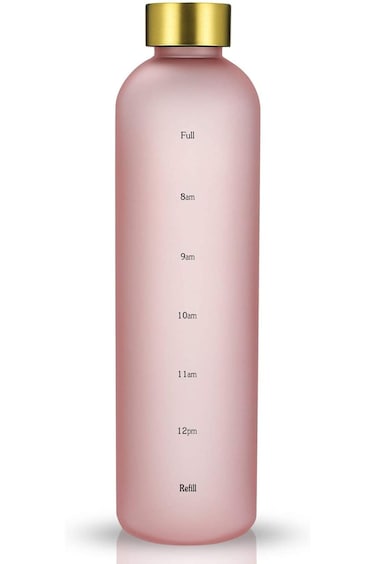 KASTWAVE 32oz BPA Free Water Bottle with Time Markers - Portable &amp; Reusable Fitness Hydration for K