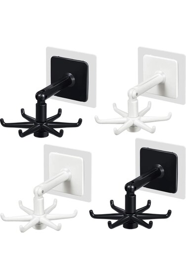 Tazweeq 360 Rotating Folding Hook, Multi-purpose Hanging Utensil Holder Hook, 180-Degree Vertical F