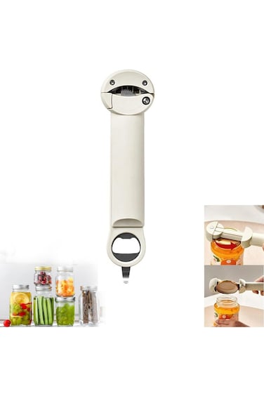 فتاحة مرطبانات ALMEKAQUZ 3 في 1، فتاحة زجاجات متعددة الوظائف، فتاحة زجاجات قابلة للسحب، محمولة و