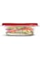 Rubbermaid TakeAlongs 2.9-Cup Square Food Storage Containers, 4-Pack, Chili Red