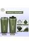 Shopnic Stainless Steel Coffee Cup Travel Mug (380ml/12oz, Green)