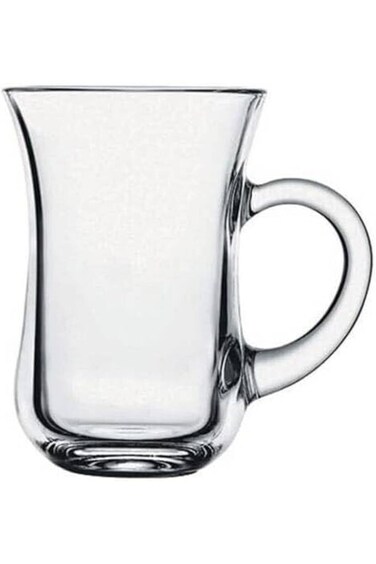 أكواب شاي تركية من Portal Glass AE بمقبض، كوب شاي/قهوة مثالي للكابتشينو والإسبريسو