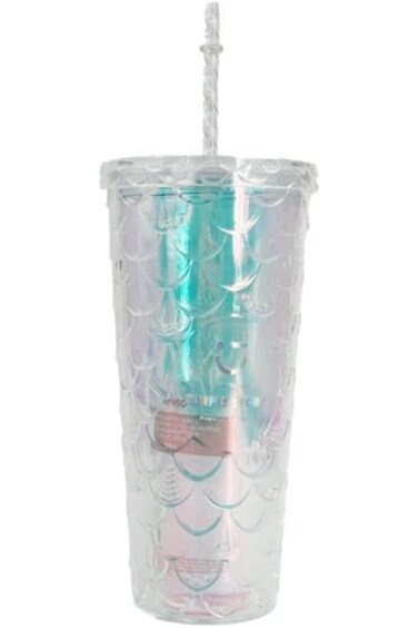 كوب مينيسو بتصميم حراشف السمك الهولوغرافي، سعة 700 مل، أرجواني