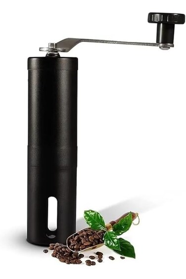 Portable Stainless Steel Hand Crank Coffee Grinder, Ceramic Grinding Core, Multi-position Adjustabl