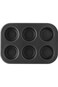 صينية خبز مافن غير لاصقة من راج آر كي، صينية كب كيك، 6 أكواب، أسود، 12، RNTP04