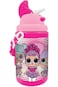 L.O.L Plastic Water Bottle with Straw and Strap for Kid, 450 ml Capacity, Pink
