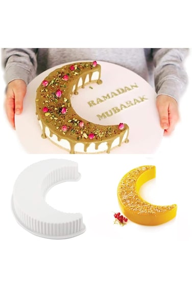 قالب كيك سيليكون ثلاثي الأبعاد على شكل قمر من تول هاوس، للخبز المنزلي، وكعكة الجبن الفرنسية، والحلويات الفوندانية.