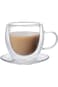 HOOPZOZA 80mL Espresso Cups Double Wall Coffee Cup with Handle for Espresso Machine and Coffee Make