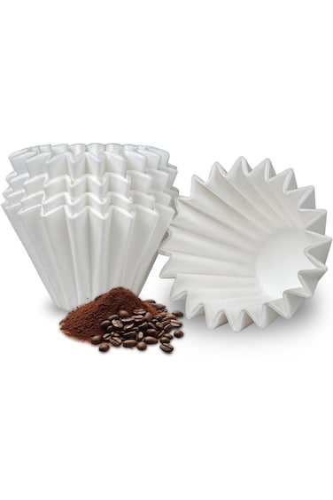 فلتر قهوة ورقي للاستخدام مرة واحدة من ALMEKAQUZ بسعة 1-2 كوب، فلاتر قهوة بيضاء صغيرة، 100 قطعة