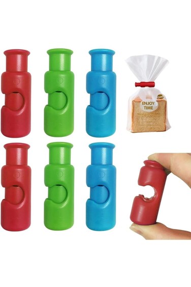 Tazweeq 6 PCS Bag Clips, Bread Bag Clips, Snack Bread Sealing Clip, Squeeze and Lock Bread Bag Clip