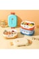 Oasisgalore Plastic Lunch Box for Kids, Square Portable Snack Box for Travel Meal Prep Container