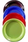Hotpack Color Plastic Plates,10 inches, 3 compartment - 25 Pieces, Multicolor