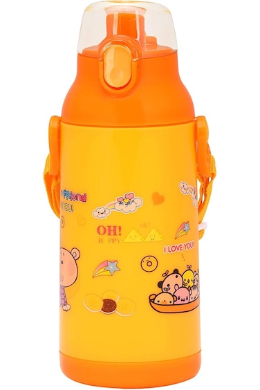 Royalford RF6420 350ml Water Bottle - REUsable Water Bottle Wide Mouth With Hanging Clip   Printed