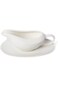 Squalo   Elegant Porcelain Sauce Bowl With A Plate - White - 0.8x10.5x17.8cm - 4482/4481