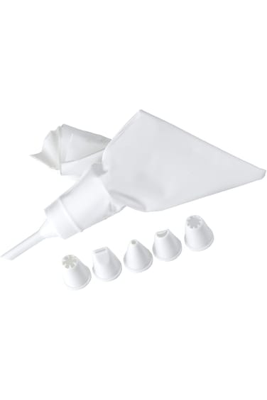 Chef Craft 6-Tip Cake Decorating Kit, 6 piece set, White