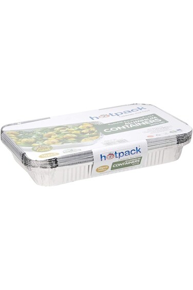 Hotpack Disposable Food Storage Containers - 10 Pieces (Silver)