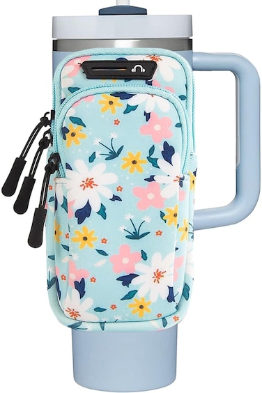 جراب زجاجة مياه AXIYIBZI لكأس ستانلي كوينشر أدفينتشر 40 أونصة وكوب بسيط حديث 40 أونصة، صغير