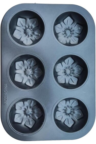 Cupcake Baking Best Quality Pan 6 Cup Non-Stick Muffin Tray Grey Cake Pan (DESIGNED BOTTOM)
