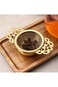 Golden Tea Strainer with Base, Stainless Steel Kung Fu Tea Brew Tea Filter - For Tea Lovers - Perfe