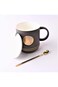 Home Concept Tea Cup And Lid With Gold Spoon -400ml