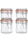 Parfait Modern Elegant 4-Piece Airtight Glass Jar Set with Lock Lid, 2 x 250 ml and 2 x 150 ml, Cle