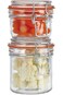 Parfait Modern Elegant 4-Piece Airtight Glass Jar Set with Lock Lid, 2 x 250 ml and 2 x 150 ml, Cle