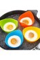 ALMEKAQUZ 4Pcs Boiled Egg Cup, Boiled Egg Mold Cup, Silicone Boiled Egg Cup for Microwave Air Fryin