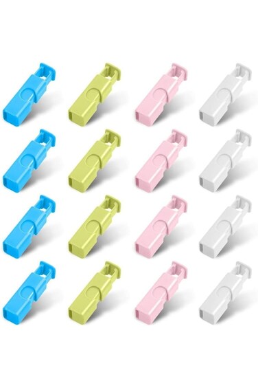 مشابك أكياس الخبز من خزنة، مشابك إغلاق أكياس البقالة القابلة لإعادة الاستخدام لتخزين الطعام والفواكه والخبز، غير قابلة للانزلاق