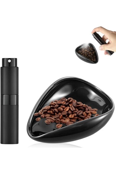Spray Bottle, Espresso Stirrer, Coffee Bean Measuring Cup &amp; RTD Spray Bottle - Ceramic Coffee Bar A