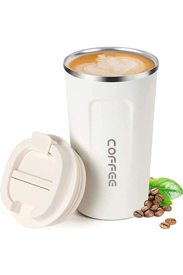 ECVV 380Ml Travel Coffee Mug, Insulated Travel Coffee Mug With Lid, Leak Proof Coffee Travel Mug,Su