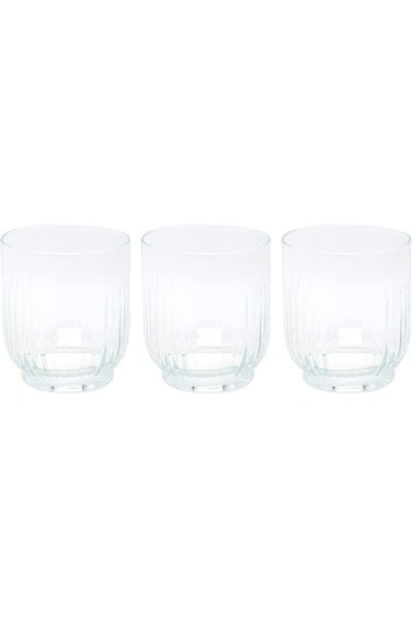 LAV 3 Peices Tokyo Glass Cup, 330 ml, Clear
