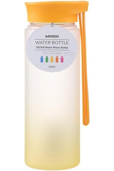 Tritan Water Bottle with Matte Orange Lid Heat Resistant - 360ml