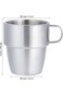 كوب قهوة من الفولاذ المقاوم للصدأ بمقبض، طبقة مزدوجة للمقهى المنزلي